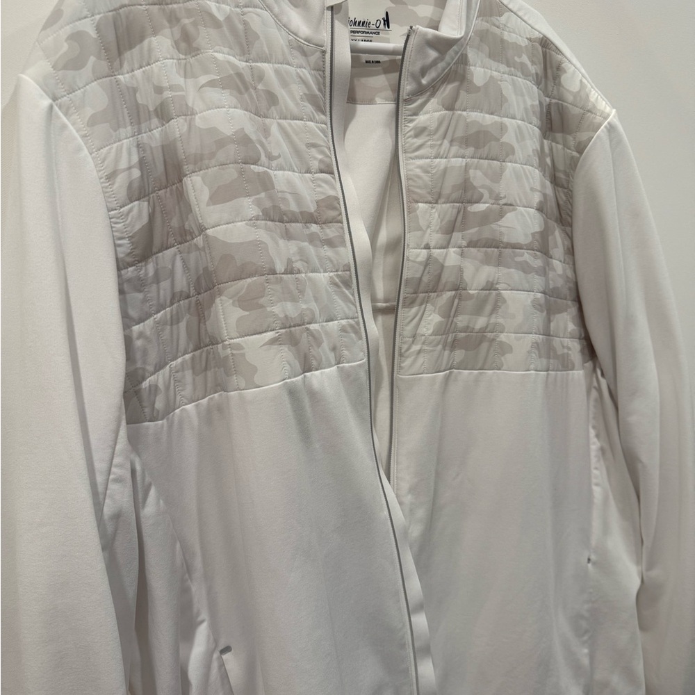 White and Gray Camouflage Jacket